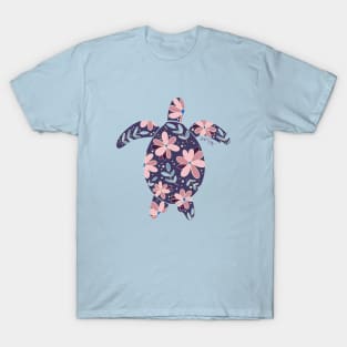 Floral Sea Turtle - muted colors T-Shirt
